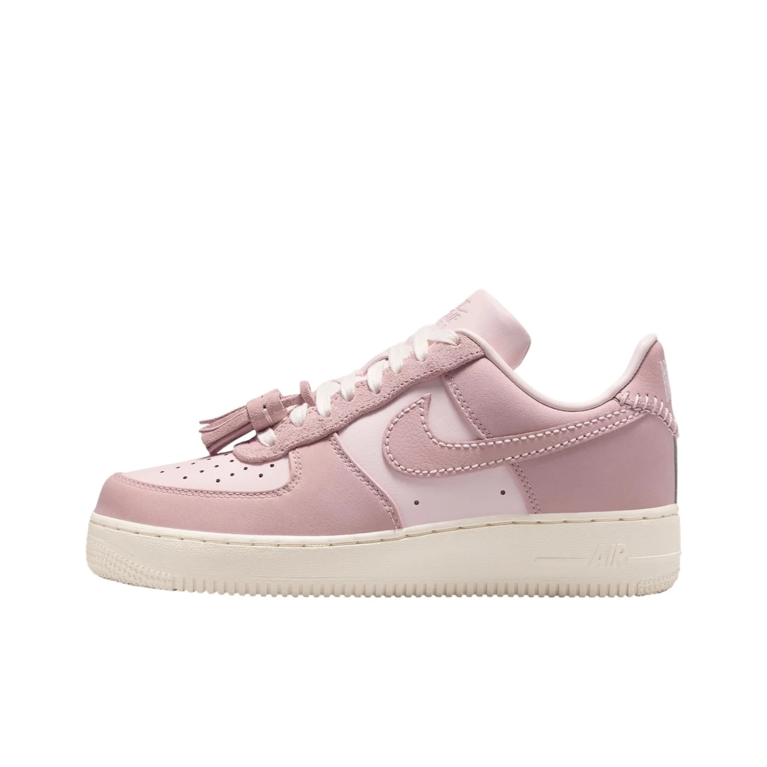 Nike Air Force 1 Chaussures de skateboard basses en cuir véritable, douces et confortables, pour femmes, rose IB4654-661