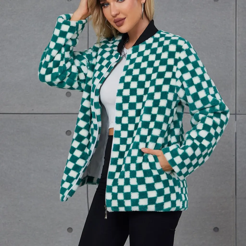 

Women's Lamb Wool Padded Mink Velvet Coat Loose Short Motorcycle Style Spring Autumn Winter Korean Version