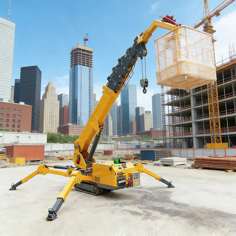 Customized Cantilever Hydraulic Spider Crane– 3-5-8t Option, Mini Crawler, 12-25m Lifting Height for Narrow Spaces,Factory Price