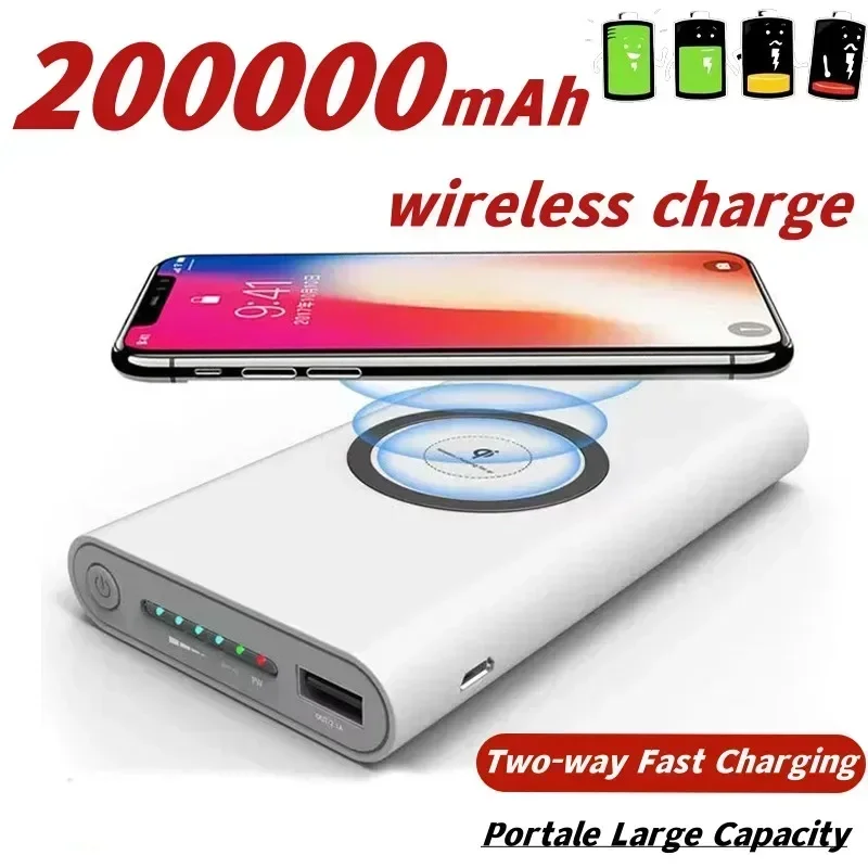 

Qi 200000mAh Wireless Power Bank Two-way Fast Charging Powerbank Portable Charger Type-c External Battery for IPhone