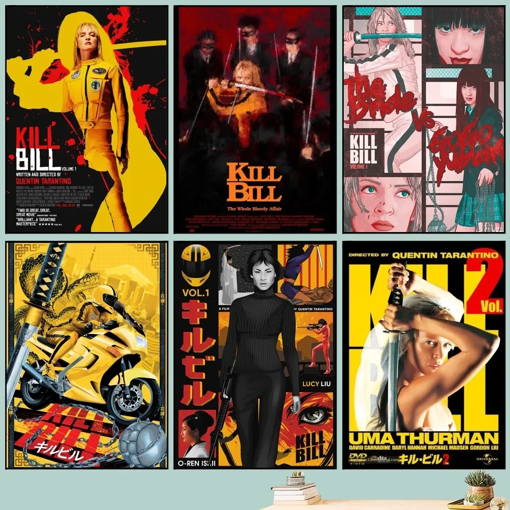 Movie Kill Bill Poster DIY Vintage Movie Poster Wall Art Painting Study Stickers Small Szie Wall Painting