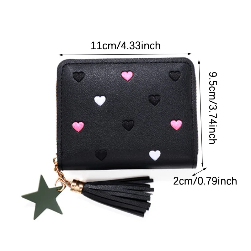 2024 New Wallet Women Ladies Mini Tassel Wallets Cute Short Zipper Lovely Pu Leather Coin Purse Female Hand Wallet Cartera