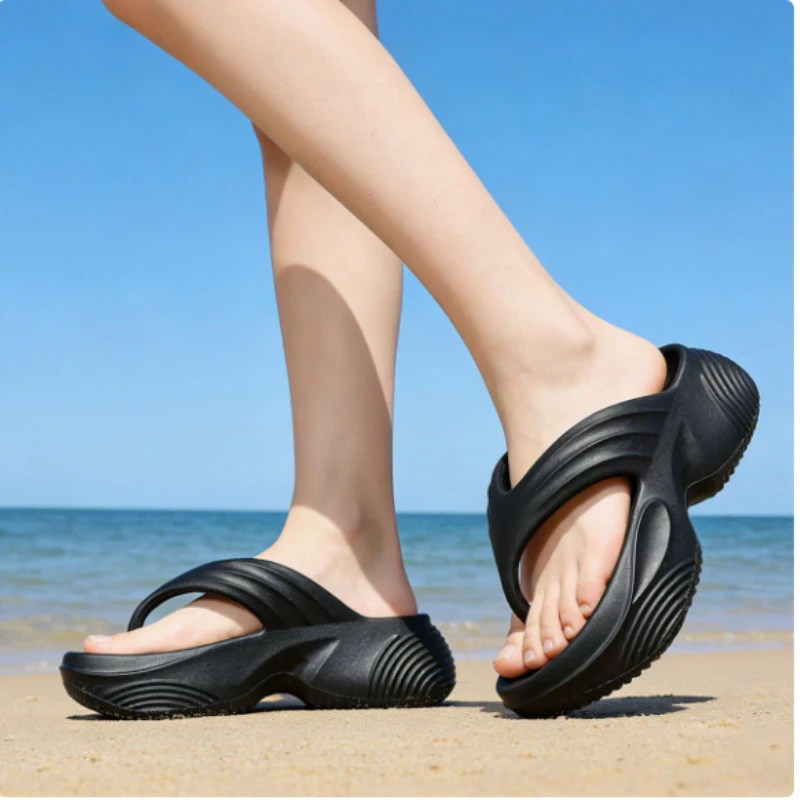 Internet celebrity cloud thick bottom flip flops for women, legs up, casual wear, cool sandals for women, summer