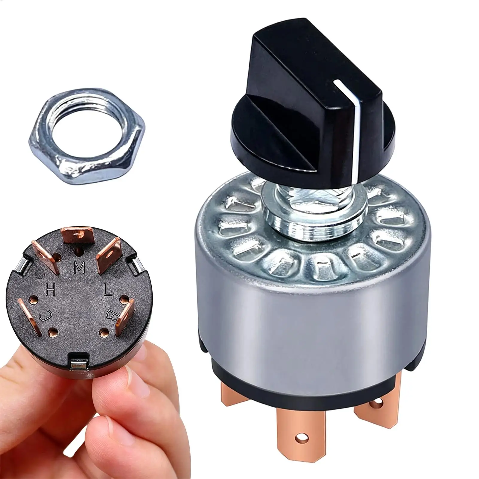 4 Positions Selector Knob Dustproof 3 Speed 16A 120VAC 12A 250VAC Load Circuit Breaker Knob for Industrial Control Control Panel