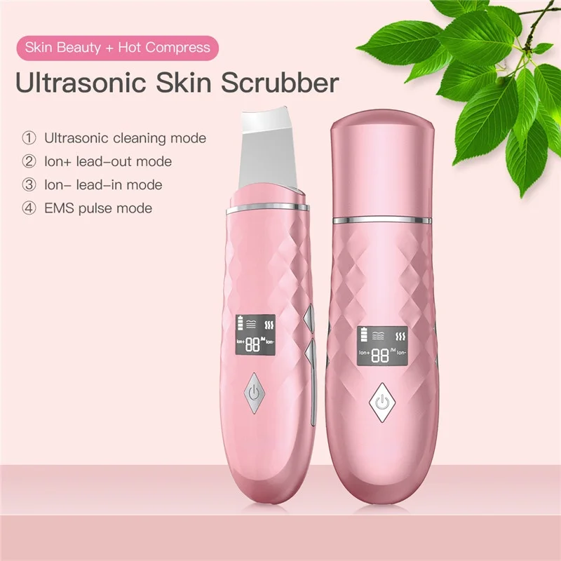 High Quality Ultrasonic Skin Scrubber Cleanser Face Cleaning Acne Removal Galvanic Facial Spa Ultrasound Peeling Clean Tone Lift
