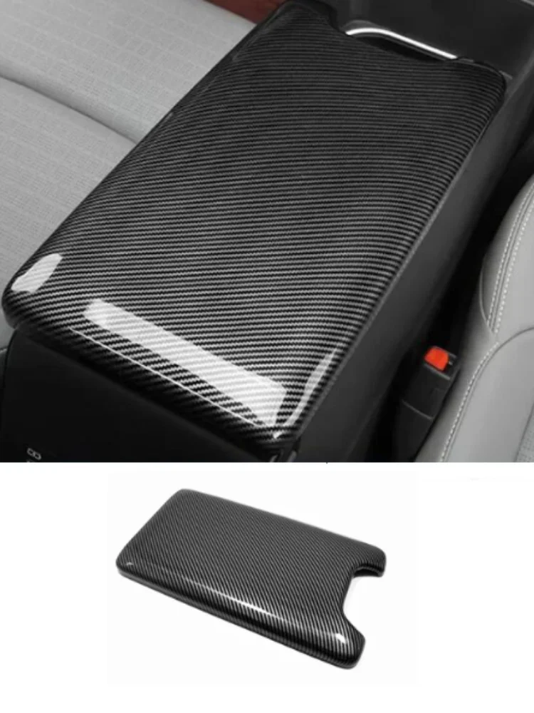 For Toyota BZ4X 2022-2024 ABS Carbon/wood Car Center Console Armrest Box Panel Cover Trim Decoration Stickers Accessories