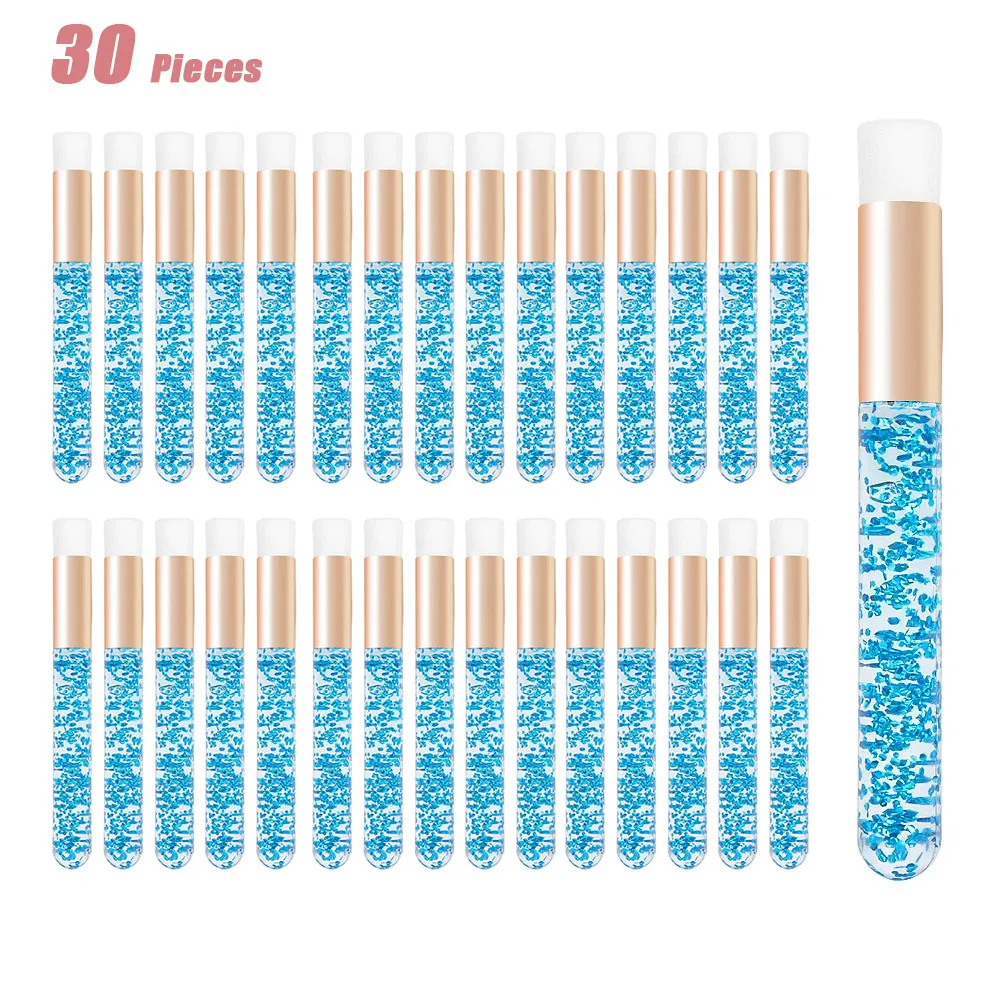 10/30 unids/set de cepillos de champú para pestañas de color rosa cristal, cepillo de limpieza para extensiones de pestañas, cepillo de limpieza de poros de nariz, herramienta de eliminación de espinillas