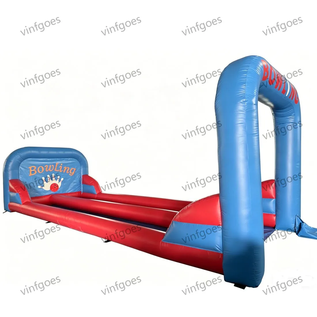 

PVC Vinyl Carnival Game Inflatable Bowling Alley Bowling 2 Lanes Bowling Slide Set Inflatable Bowling Ball and Pins with Blower