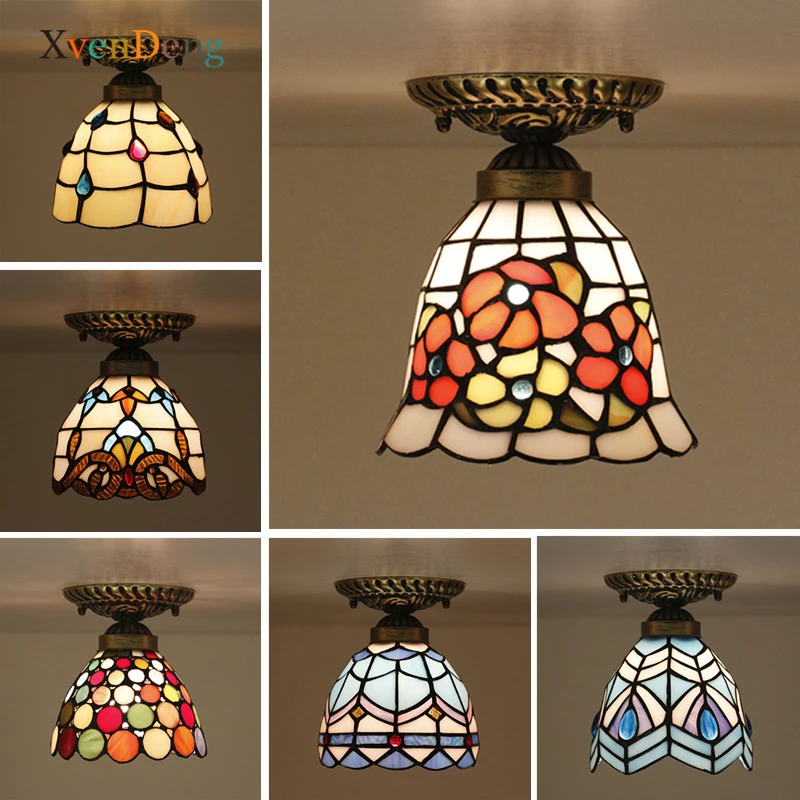 tiffany luz de teto do vintage mediterraneo vitrais iluminacao teto quarto pendurado lampada sala estar luzes da cozinha decoracao 01