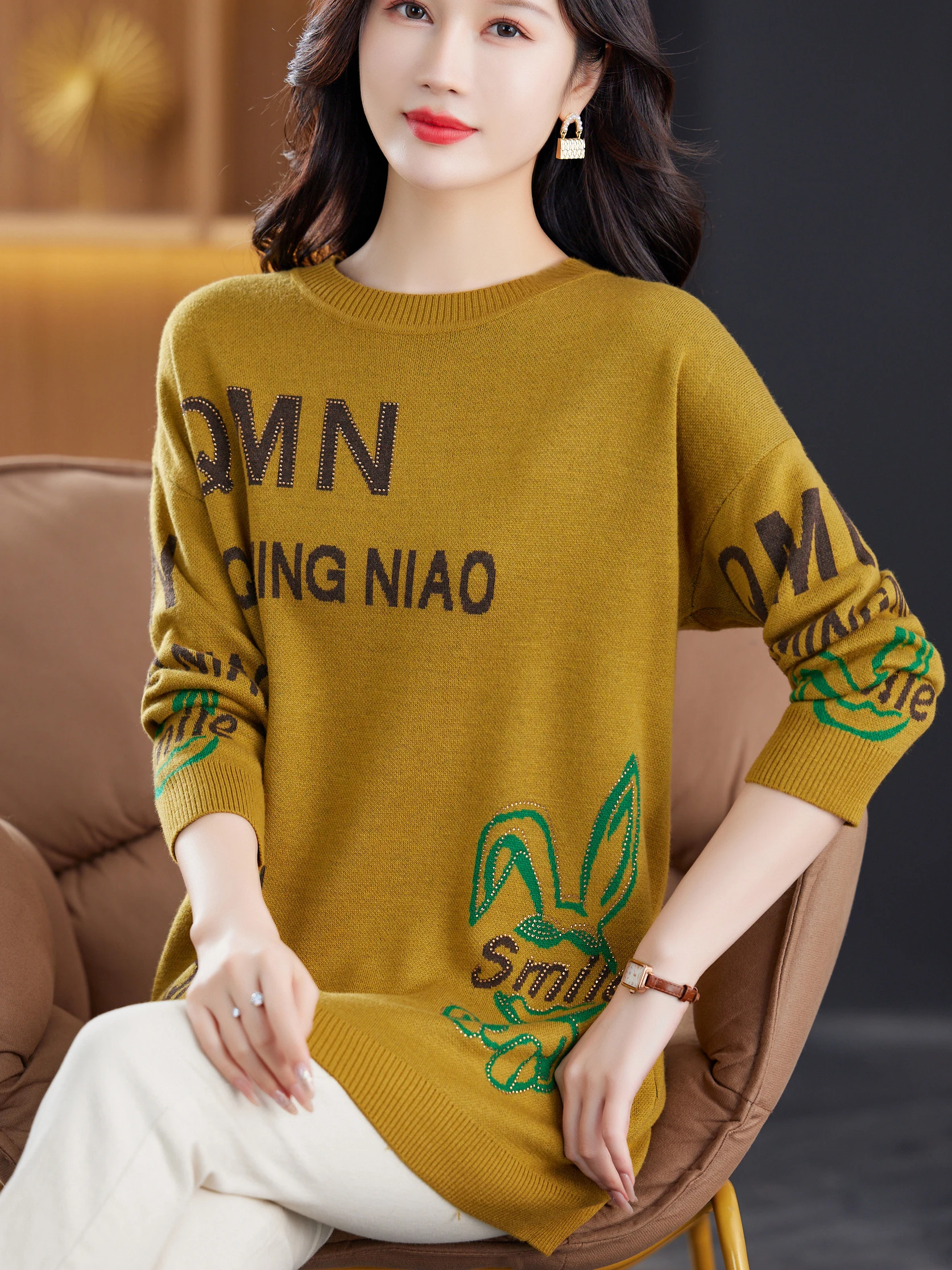 

Сводная круглая шерстяная основа Ne, антивозрастная женская одежда среднего возраста, весенне-осеннее новое длинное пальто, повседневная одежда