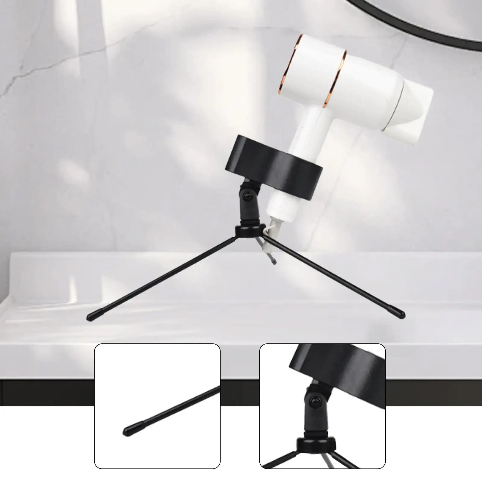 

Подставка для фена Крепление для фена Компактный устойчивый держатель для фена Вращающийся зажим для самостоятельной укладки Ванная комната Кошки Собаки Уход за волосами