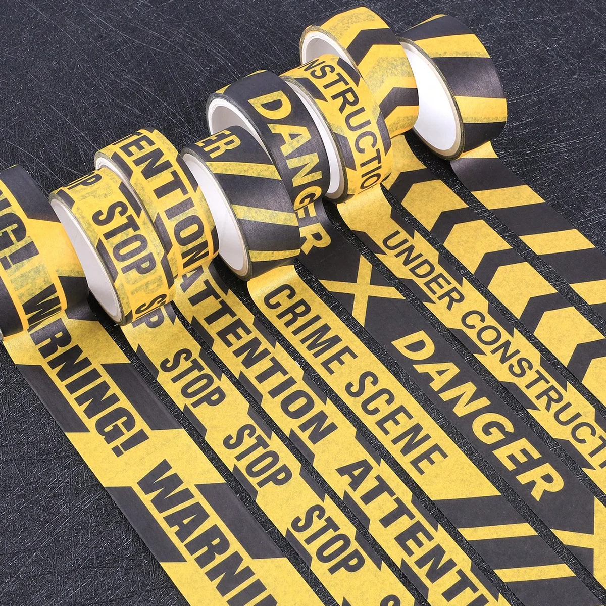 16 rotoli/scatola, modello di linea di avvertimento creativo e nastro washi, materiali decorativi artigianali, materiale scolastico di moda