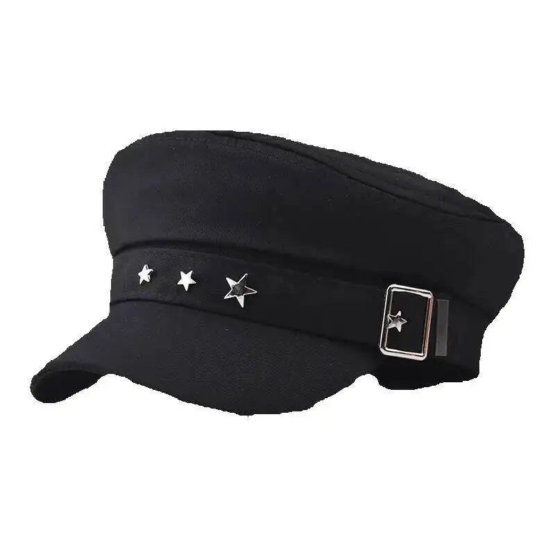 

Newsboy Hats and Caps Women's Octagonal Hat Five-Pointed Military Autumn Winter Versatile Beret Spring Thin Star Octagonal Hat
