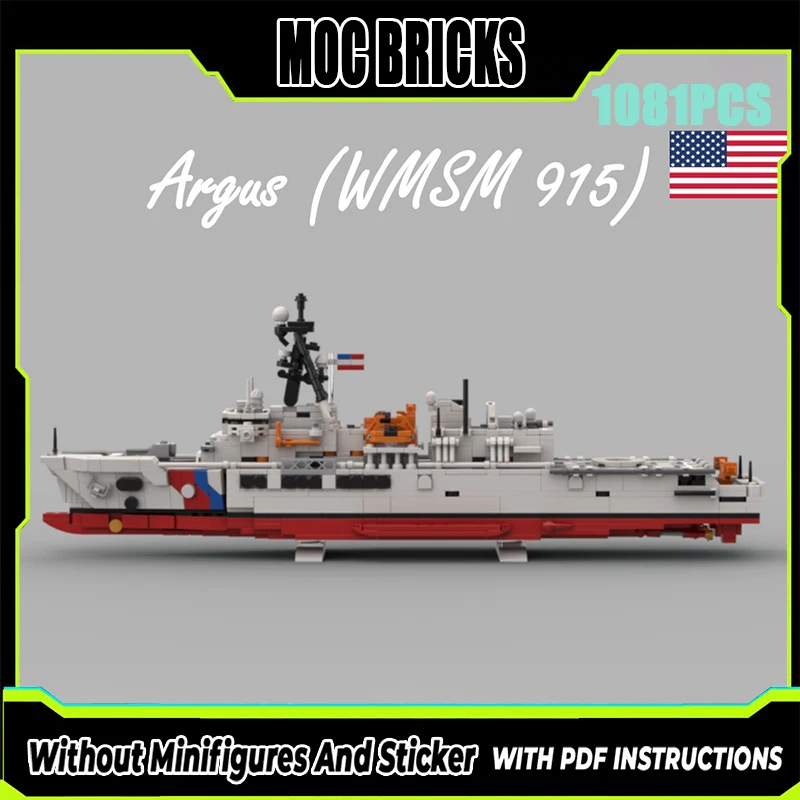 

Exquisite New Product MOC Building Blocks Military Model Coast Guard Argus Technology Modular Children's Toy Gift DIYAssemblySet