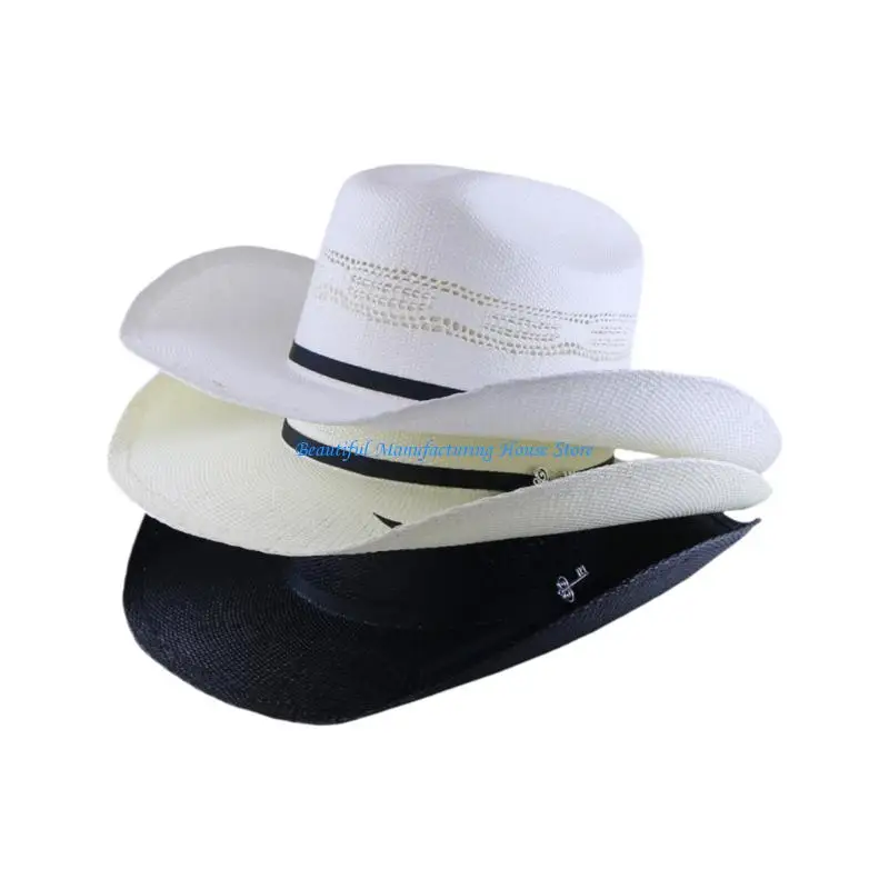 E56A Classical Roll Brims Panama Hat Paper Straw Sun Hat For Men And Women Summer Adventures and Festival Beach Headwear