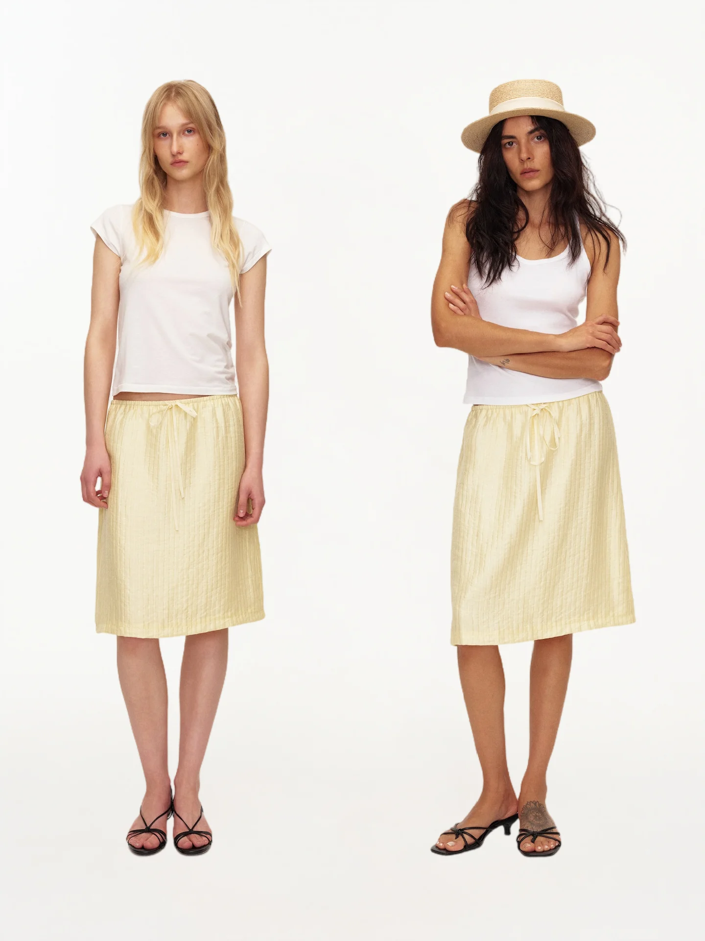 

Летняя желтая глянцевая свободная повседневная юбка А-силуэта с эластичным поясом, юбка миди для отпуска, женская свободная юбка