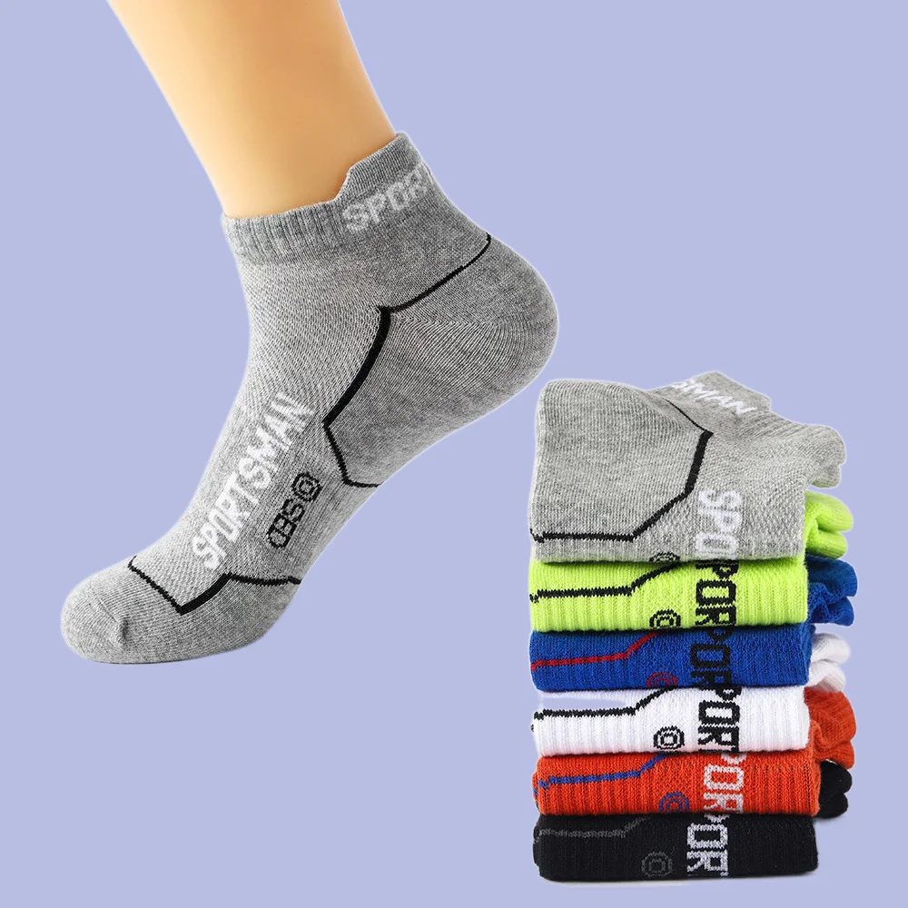 Chaussettes basses en coton pour hommes, absorbant la transpiration et dépistolet ant, chaussettes courtes, chaussettes de sport, chaussettes de course décontractées, 6 paires, 2024