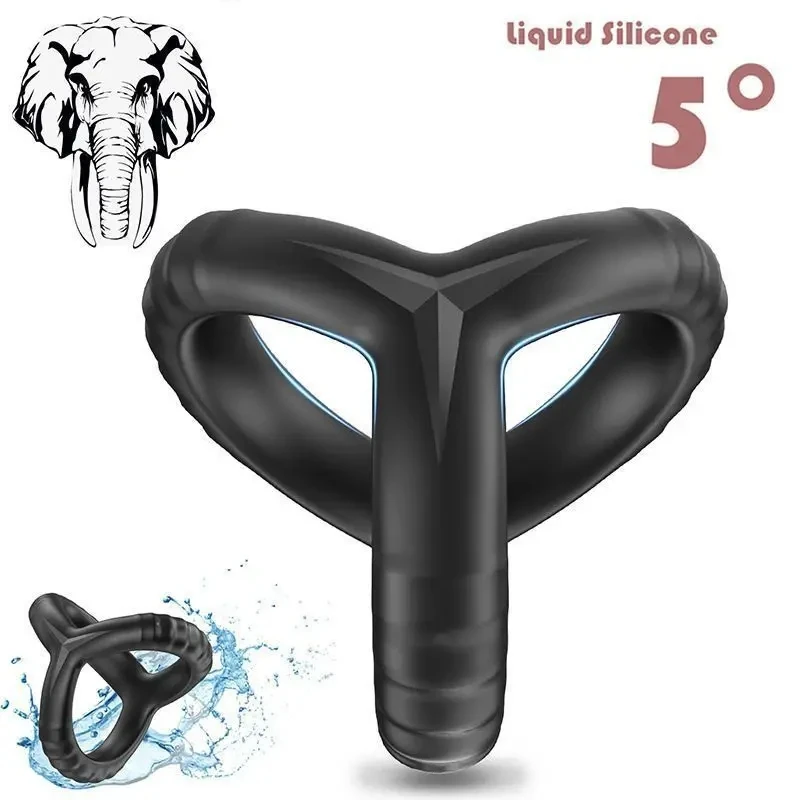 Soft Silicone Cock Ring Scrotum Bind Delay Ejaculation Penis Ring Chastity Cage Stronger Erection Sex Toys for Men BDSM Toys