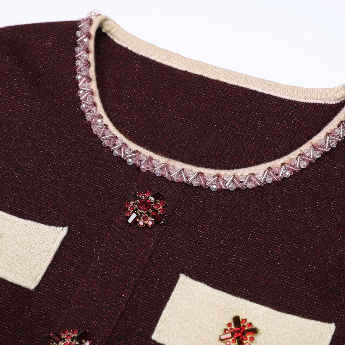 

Женский пуловер с длинным рукавом, трикотажный, эластичный, повседневный, с высококачественной модной роскошной отделкой из бусин и страз, модель 25302