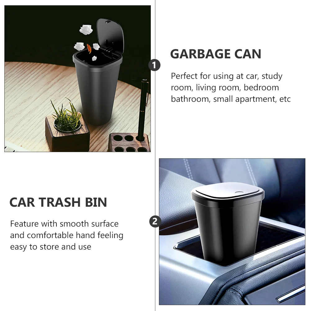 

Durable Abs Mini Garbage Bin For Car Portable Auto Trash Control Trash Bin Small Apartment Bedroom