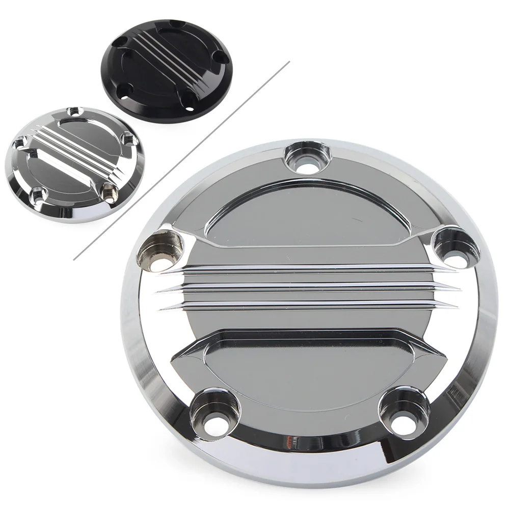 5 Holes Motorcycle Timing Point Cover Aluminum For Harley Twin Cam Touring Electra Glide 1999-2017 Chrome/Glossy Black