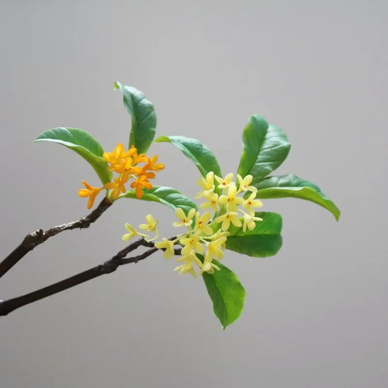 Osmanthus falling, cold porcelain clay silver cinnamon dangui hairpin brooch Hanfu new Chinese cheongsam hat flower gift