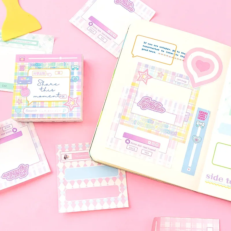 200pcs Floating Light Channel Grid Notepad Memo To Record Characters Digital Frame Diy Hand Ledger Material  Memo Pad