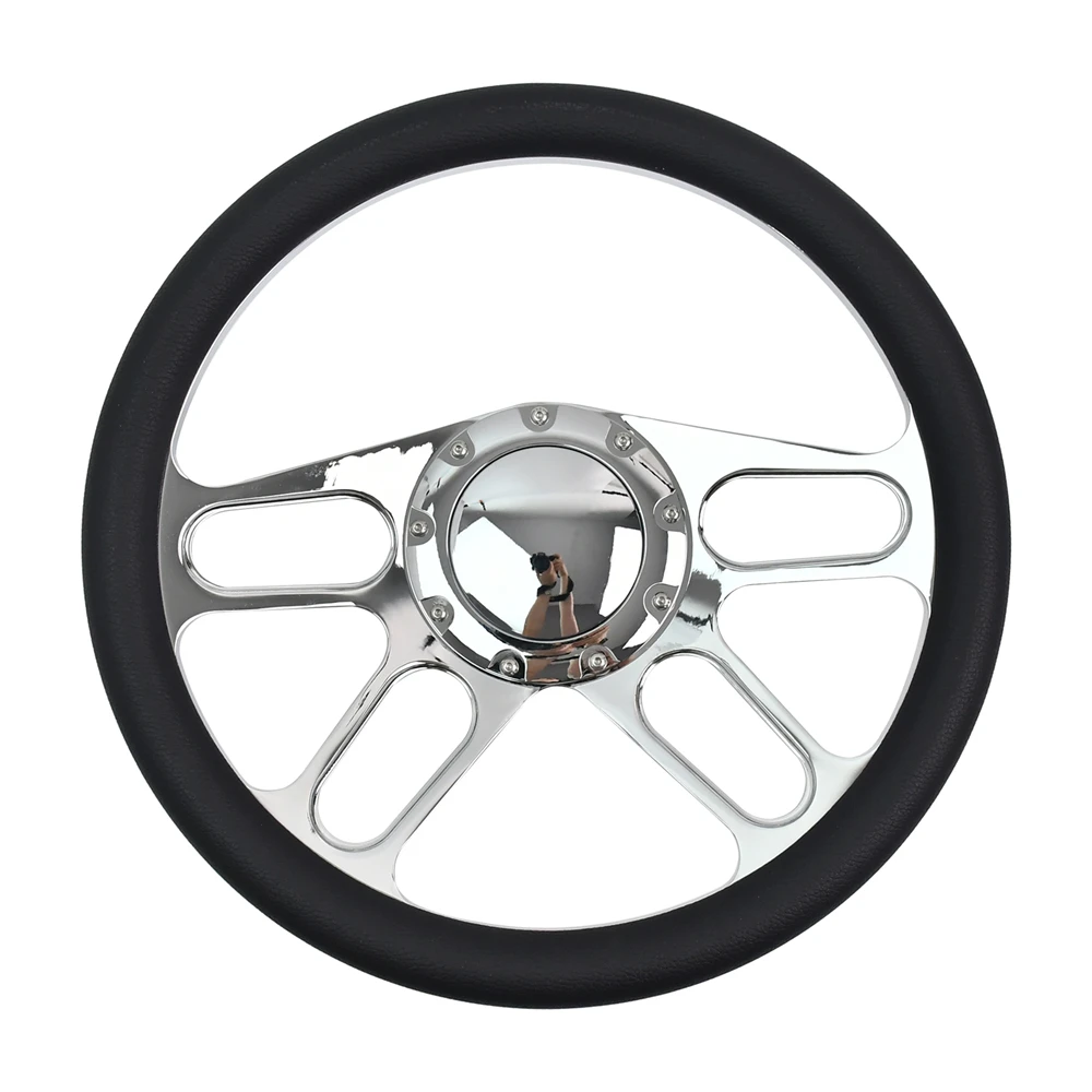 

Universal Car Steering Wheel Special Design Anti-Slip 5MM Bracket 340mm Black Half-circle Microfiber Leather Steering Wheel
