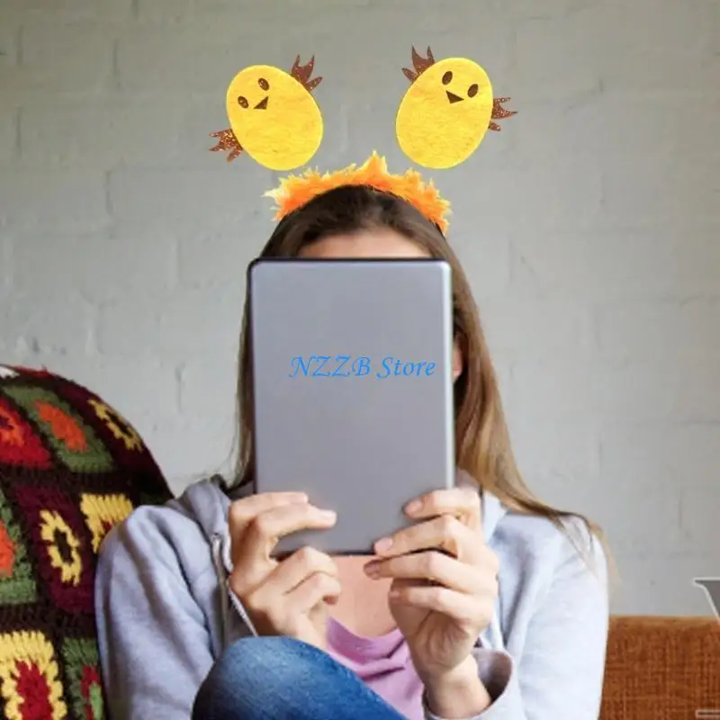 

T21F Fashion Fuzzy Chick Headband for Easter Festivities Occasion Women's Festive Hairband Fun Cosplay Hair Ornament