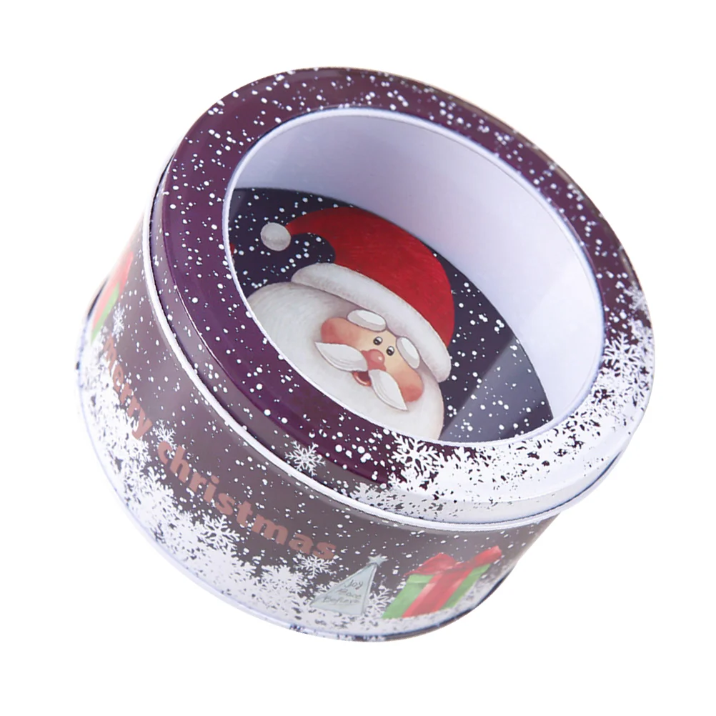 2 PCS Christmas Gift Tin Candy for Iron Biscuits Jar Cookie Containers Giving Gifts