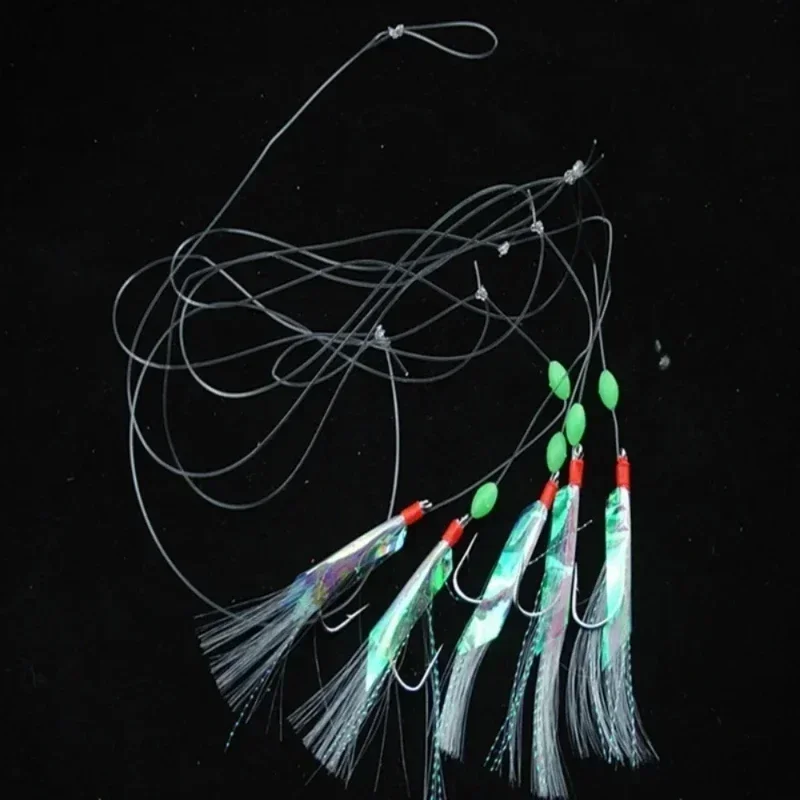 5 Pcs/Set Multi-Color Soft Silverskin Fishing Lure Set Imitation Shrimp Bait with Crystal Barbed Hook for Variety Fish Lures