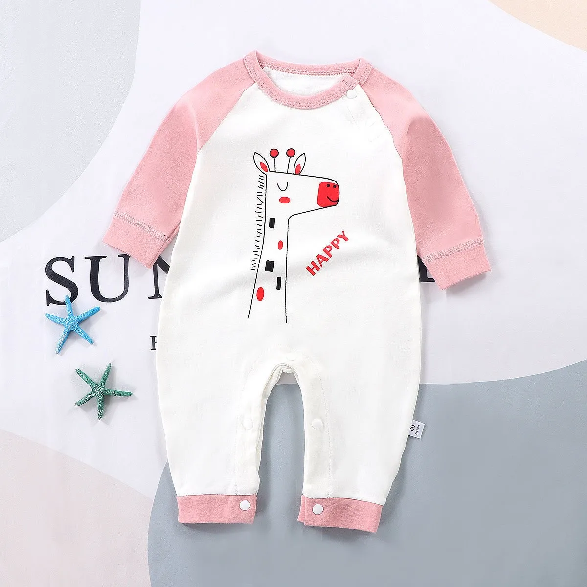 Newborn Boys Girls Long Sleeve Bodysuits Cute Soft Pure Cotton Rompers Autumn Winter Outer Wear Babies Cartoon Printed Pajamas