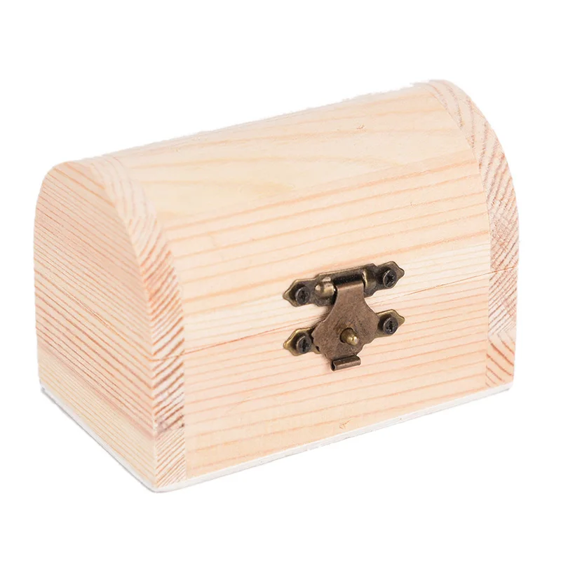 Wooden Arched Box Keepsake Vintage Treasure Chest Wood Jewellery Storage Box For Wedding Christmas Gifts Kitchen Cabinet Storage