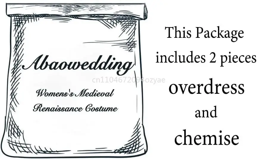 Abaowedding Costume de la Renaissance médiévale pour femme Cosplay sur robe