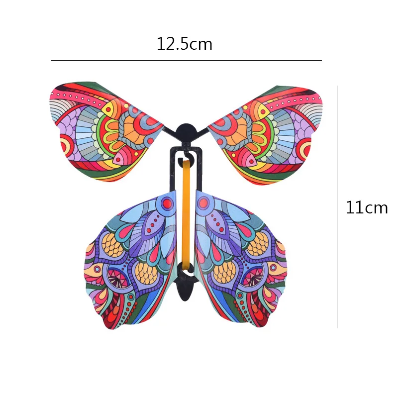 5Pcs Flying Butterfly Magic Tricks Flying In The Book Fairy Rubber Band Powered Wind Up Butterfly Magia Accessories Funny Toys