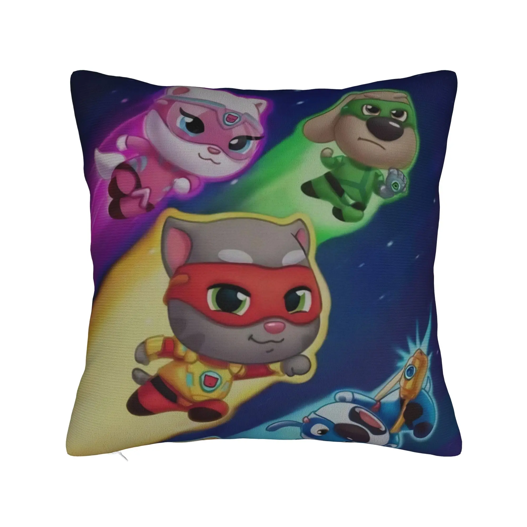 Decorative Pillowcase T-Talking T-Tom And F-Friends Merchandise Bedroom  Throw Pillow Case Cover Zipper Multiple Sizes