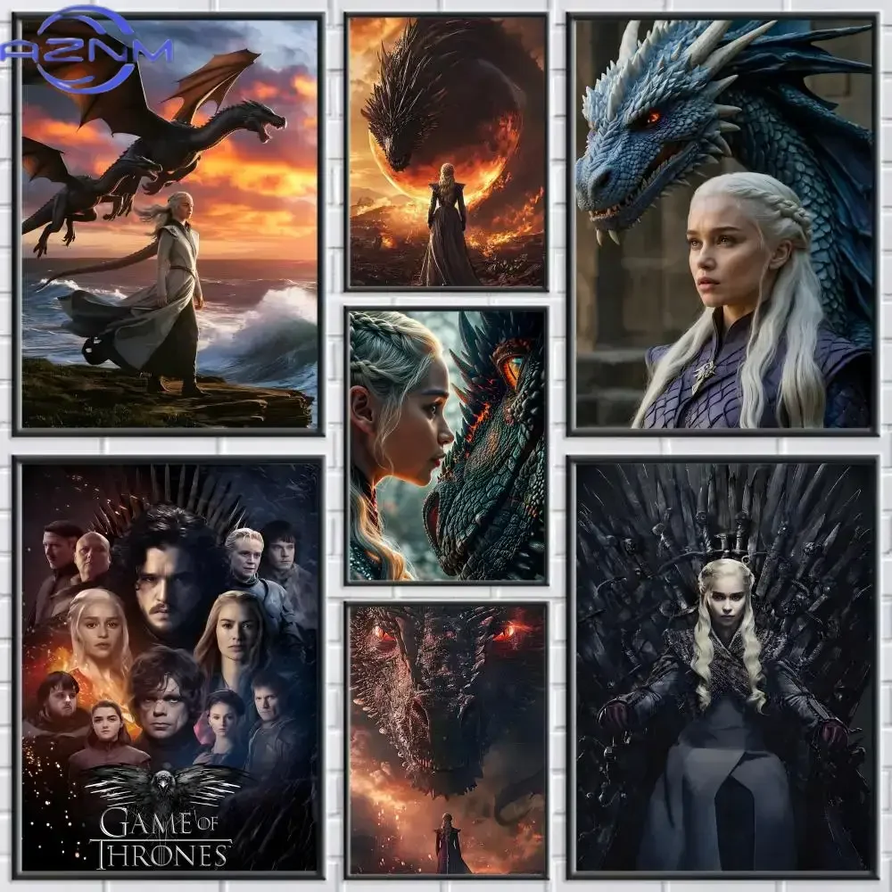 Dragon Mom and Dragon Poster HD  Waterproof Ideal for Home Office Dorm Bedroom Great Gift