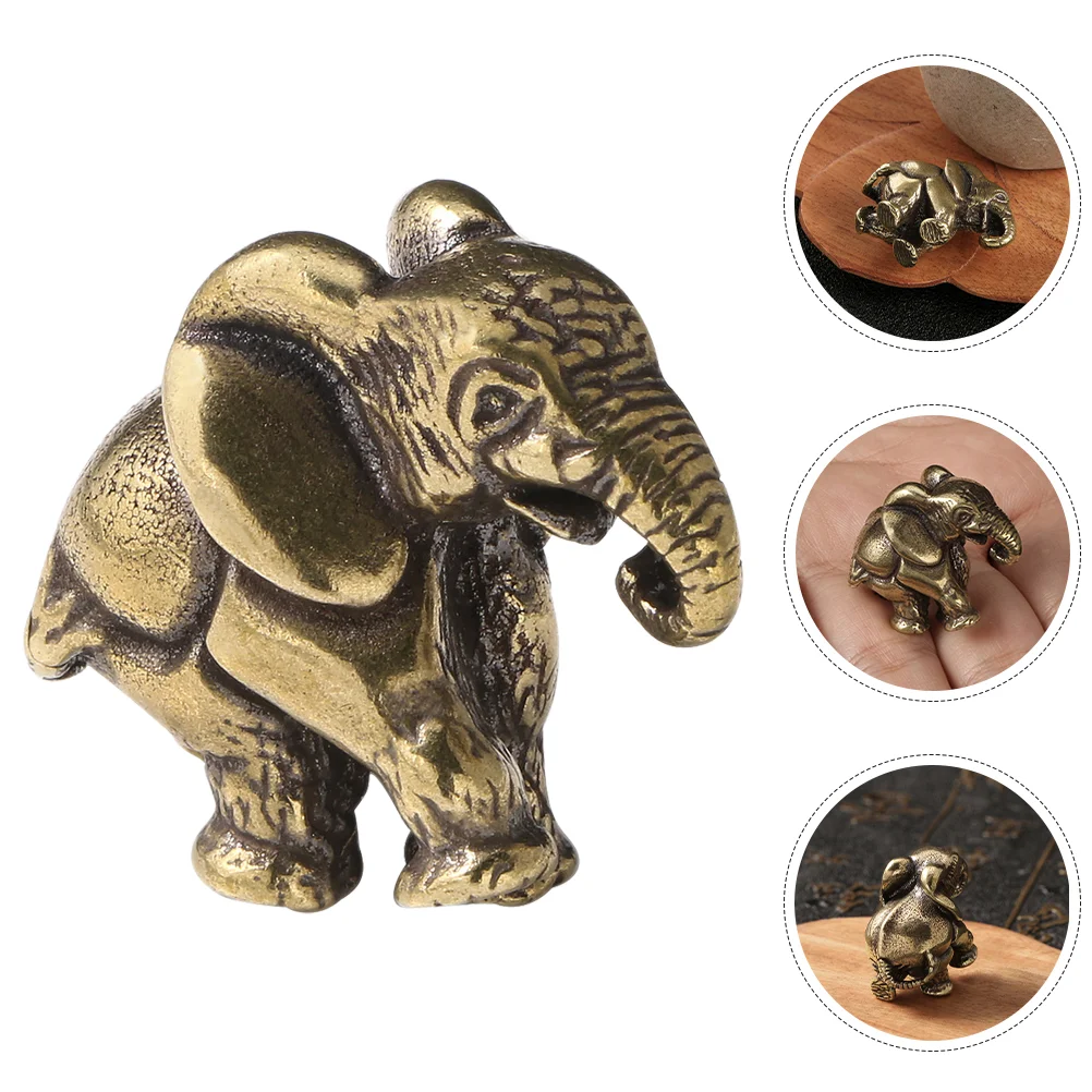 Decorate Brass Elephant Ornament Office Feng Shui Animal Figurine 310X250X200CM Mini