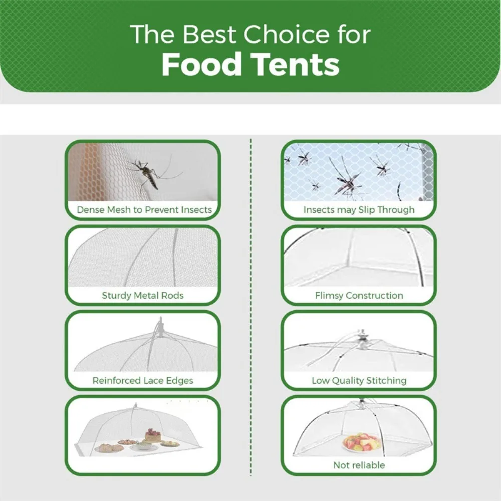 Collapsible Mesh Food Covers Protective 12/14/17/18 Inch Dish Cover Household Anti-Flying Dining Table Insect Proof Cover