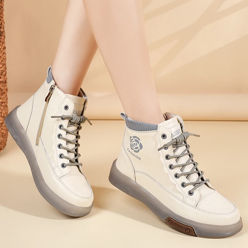 

Brand Black High Top Men's and Women's Shoes Fashion Designer Women's Canvas Sports Shoes Ankle Boots Zipper Thick Soled