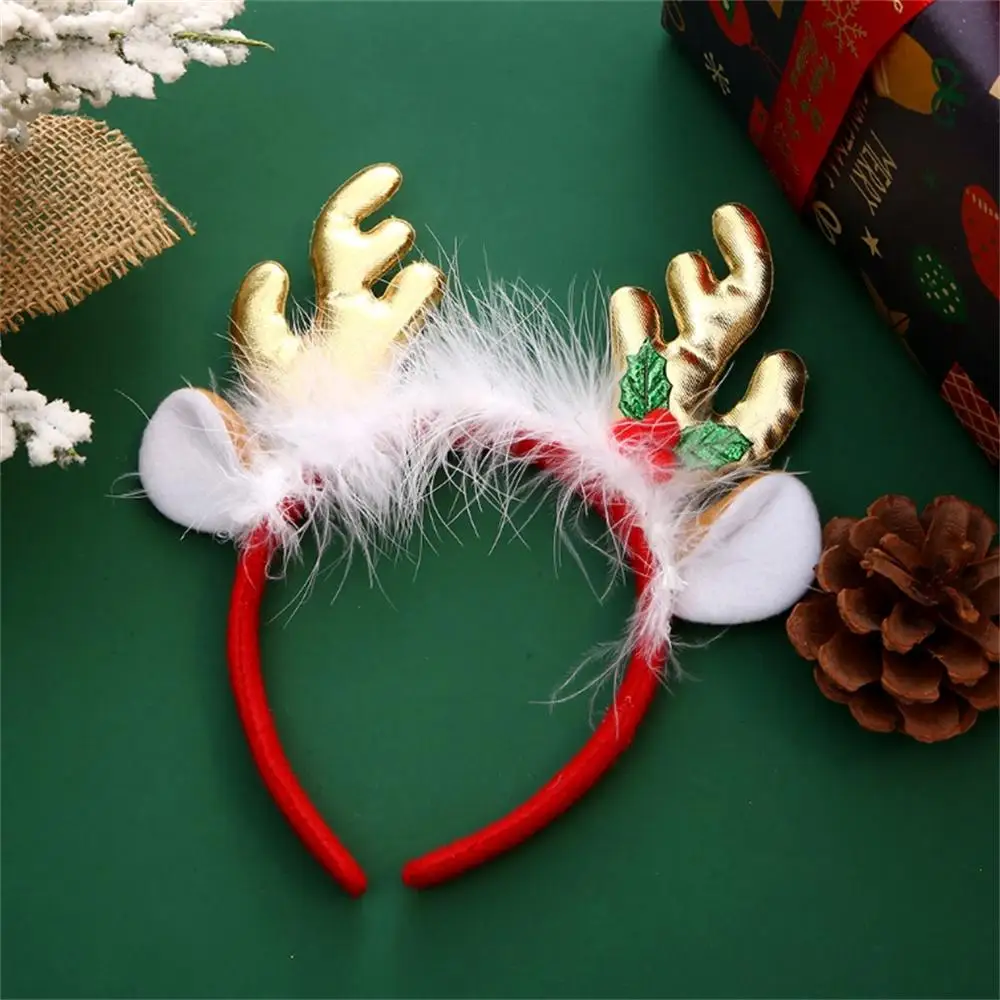 Aro para el pelo de Navidad de Año Nuevo, cuerno de alce, campana, diadema de lentejuelas, decoración navideña, suministros para fiestas y festivales, regalos para niños