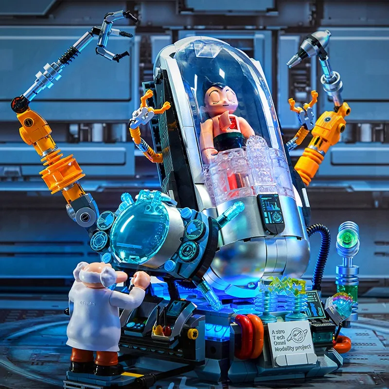아이언 암 아스트로 보이 블록 조립 어린이 장난감 로봇 조명 모델 선물 컬렉션 건설 선물