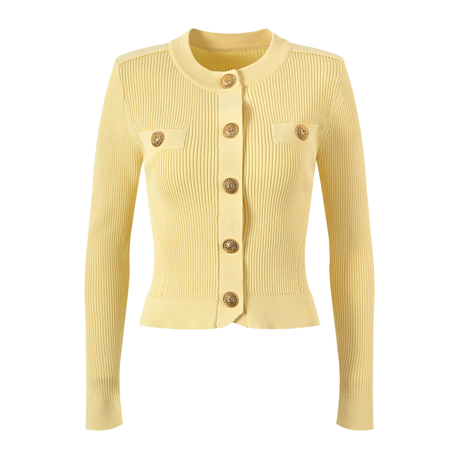 

Высококачественная верхняя одежда Baa ort Pure Color Slim Fit Metal Bule, кардиган, топ для молодых женщин в поздних тонках