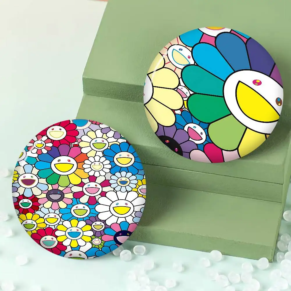 Art M-MurakamiES Flower T-Takashi Anime Brooches Cute Cartoon  Badge Jacket Jeans Lapel Pin Gift Accessorie