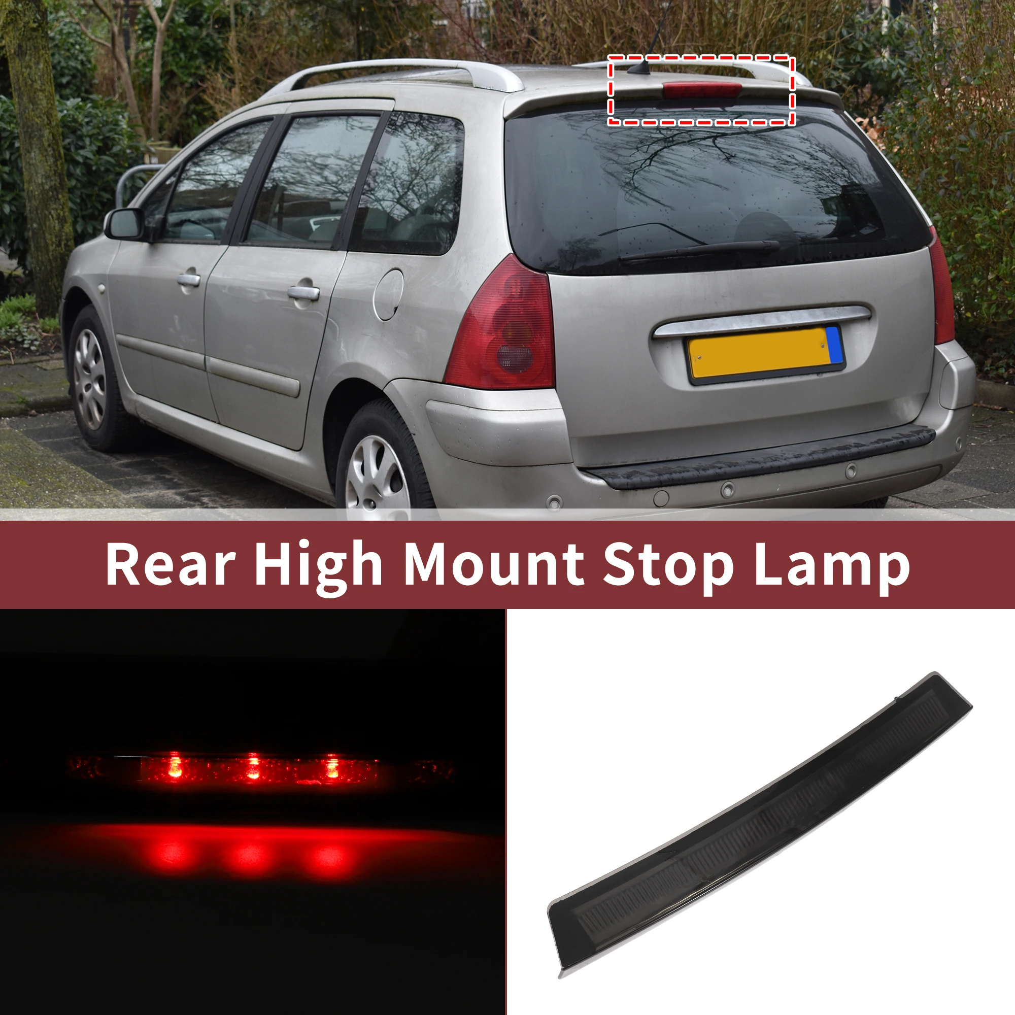 

UXCELL LED Third Brake Light for Ford for Mustang 1999-2004 No.1R3Z13A613AB Red 3rd High Mounted Stop Lamp Rear Center High Leve