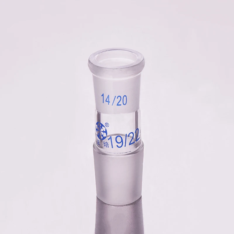 FAPE Borosilicate Glass Joint, Female 14/20, Male 19/22, Glass reducing Adapter, A type connector, Borosilicate glass