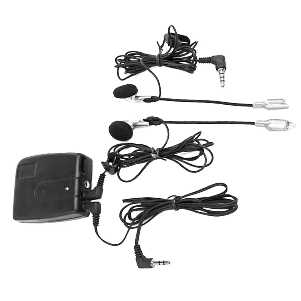 バイク ヘルメット 3.5mm ヘッドセット イヤホン オートバイ 2- MP3用 ブラック