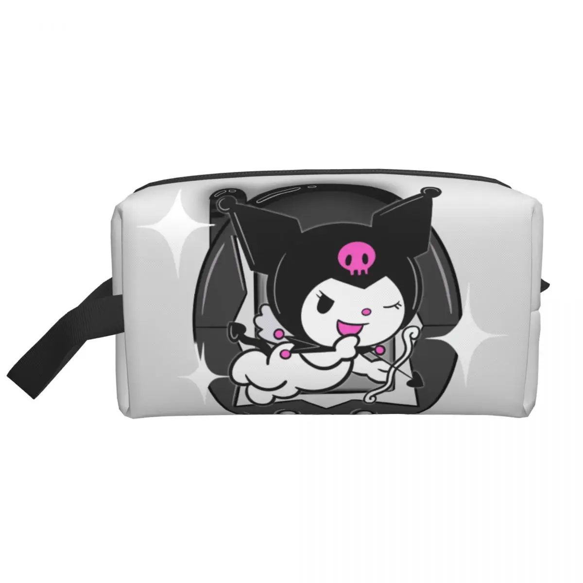 Custom Cute Cartoon Kuromi Skull Travel Toiletry Bag for Women Rabbit Anime Cosmetic Makeup Organizer Beauty Storage Dopp Kit