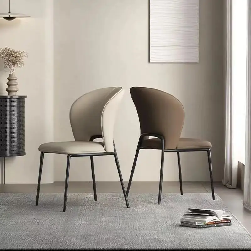 

# Nordic Light Luxury High-end Home Dining Chairs Purpose Dining Table Simple Modern Leather Backrest Chairs