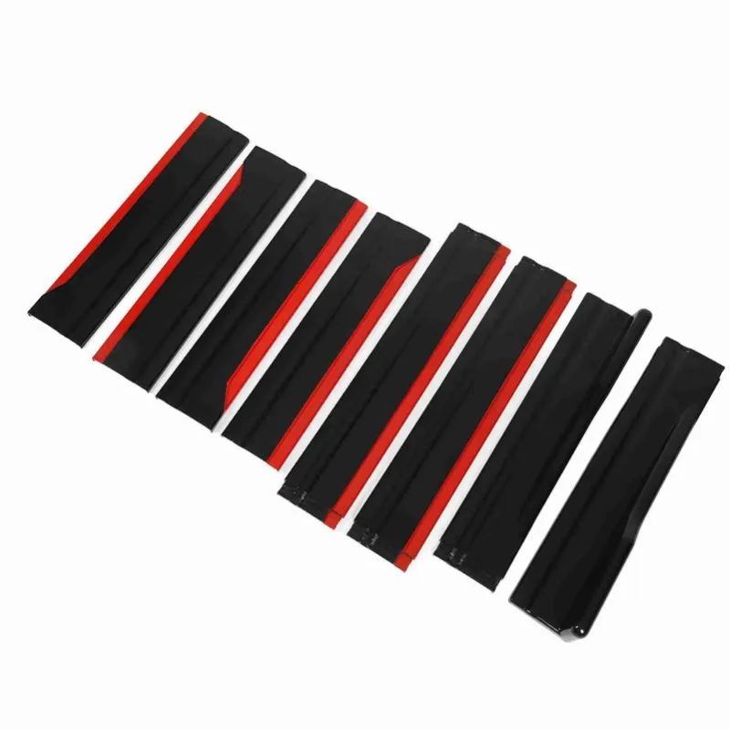 

8- шт. красная боковая юбка автомобиля, глянцевый черный боковой разделитель для губ, удлинитель крыла, комплект кузова, замена для Seat Leon